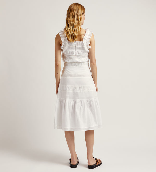 Ruffle midi skirt