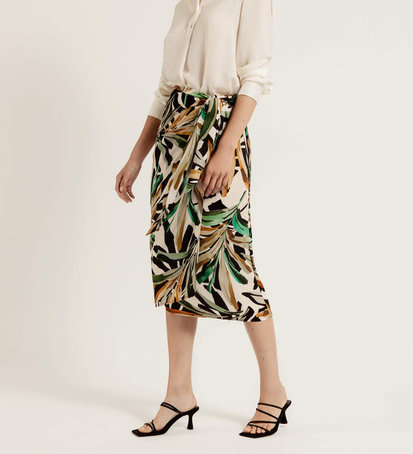 Printed pareo skirt