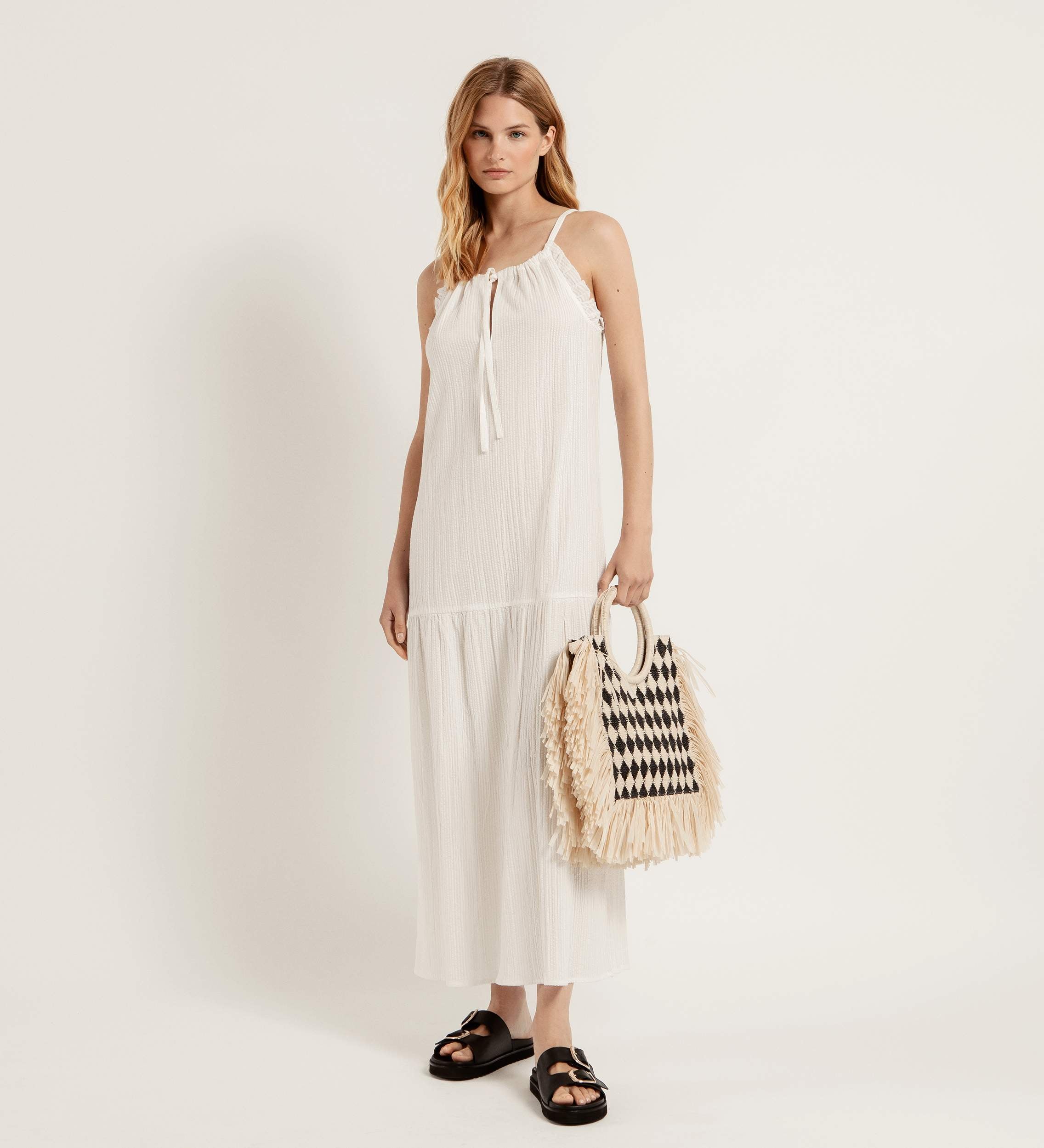Vestido halter textura