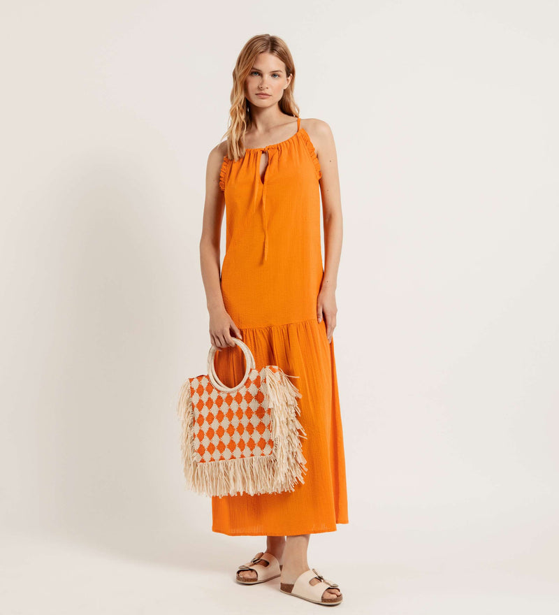 Vestido halter textura