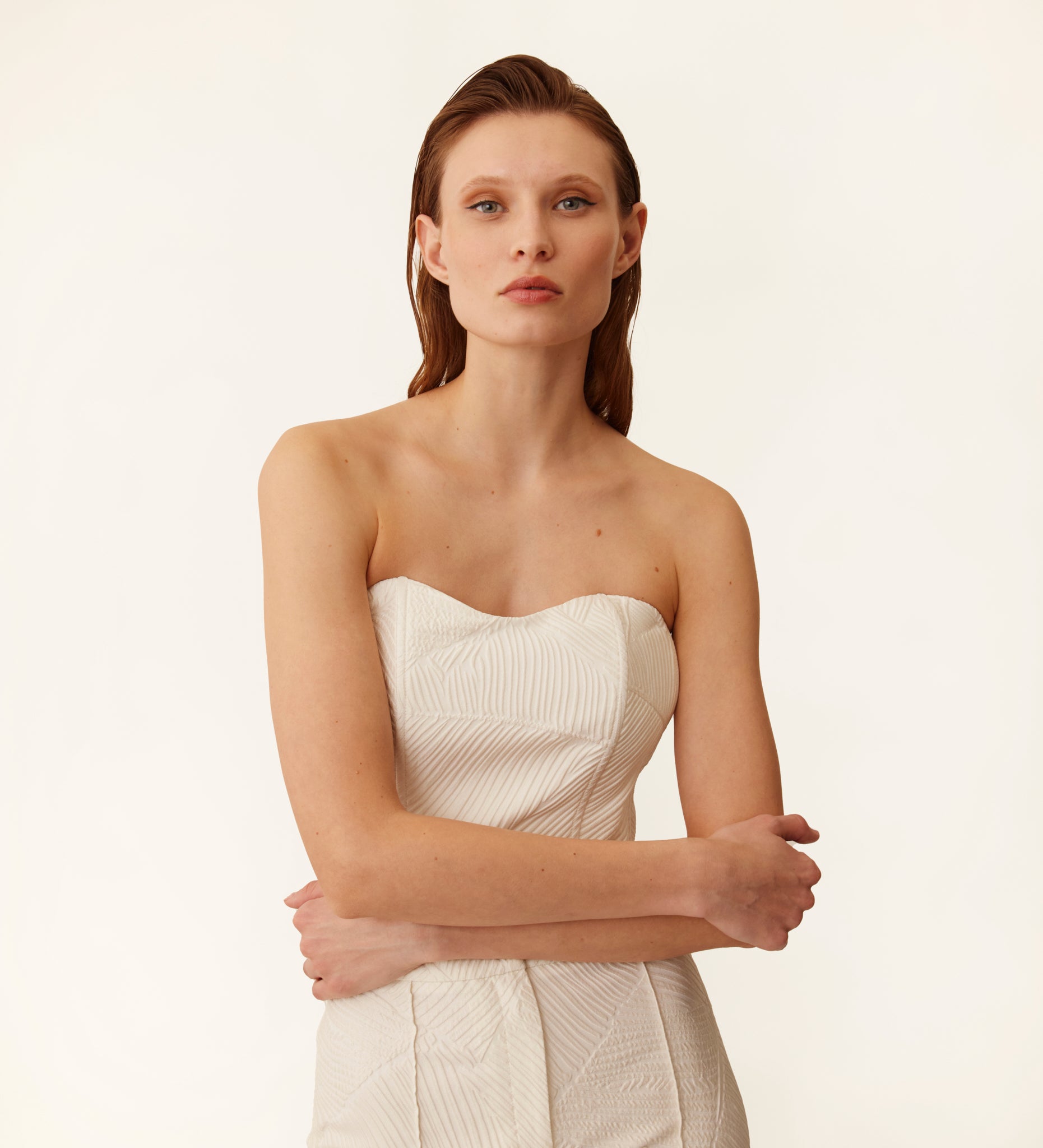 Top boustier jacquard