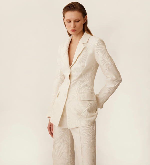 Fitted jacquard blazer