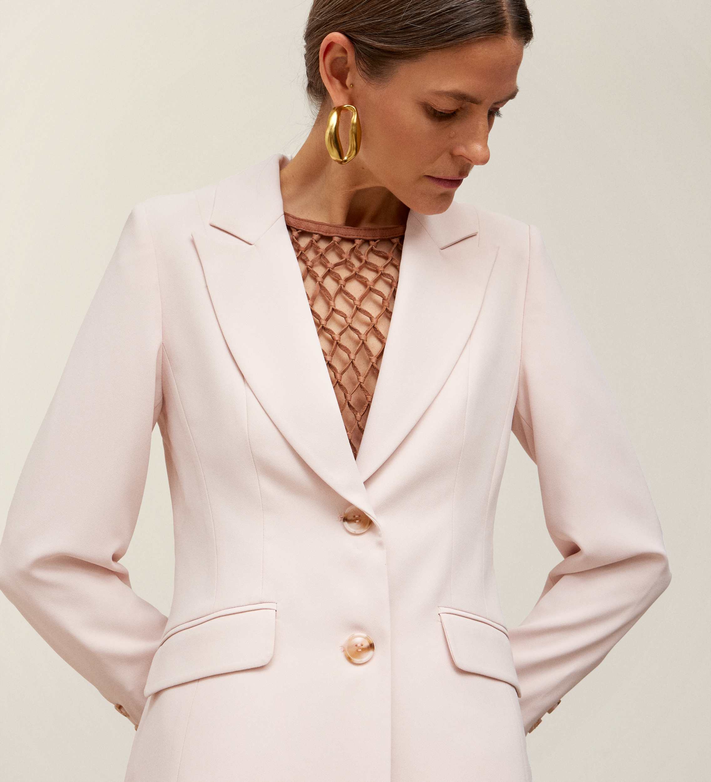 Crepe fitted blazer