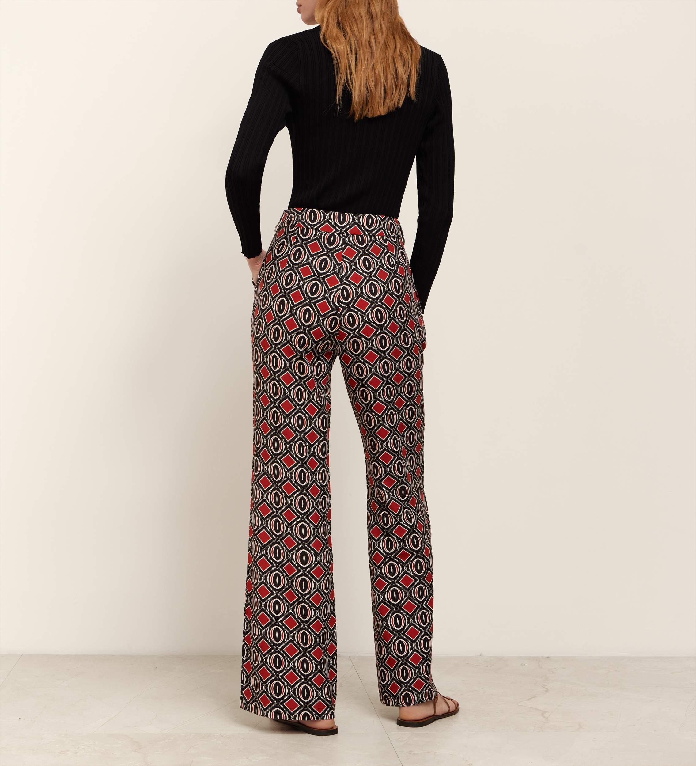 Printed long trousers