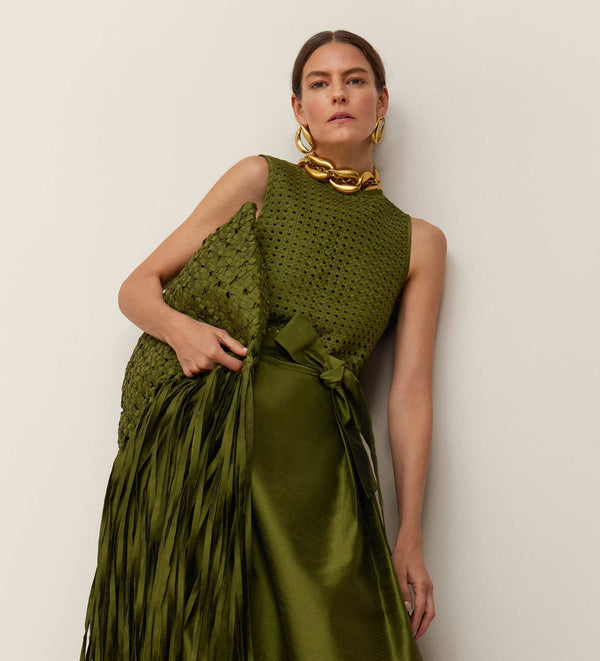 braided shantung bag