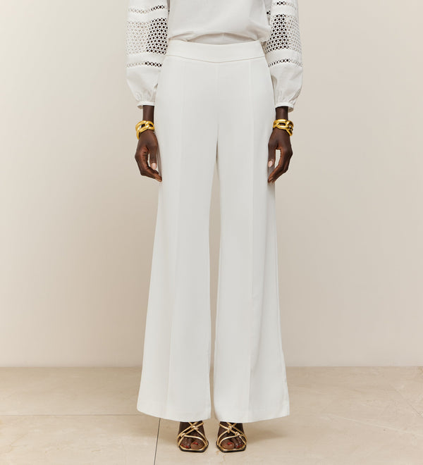 Flared crepe trousers