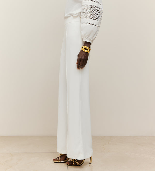Flared crepe trousers