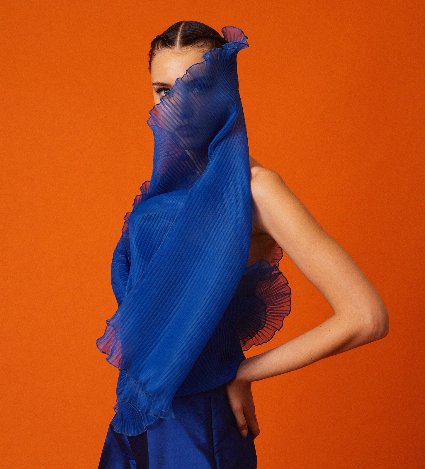 Foulard organza plisada