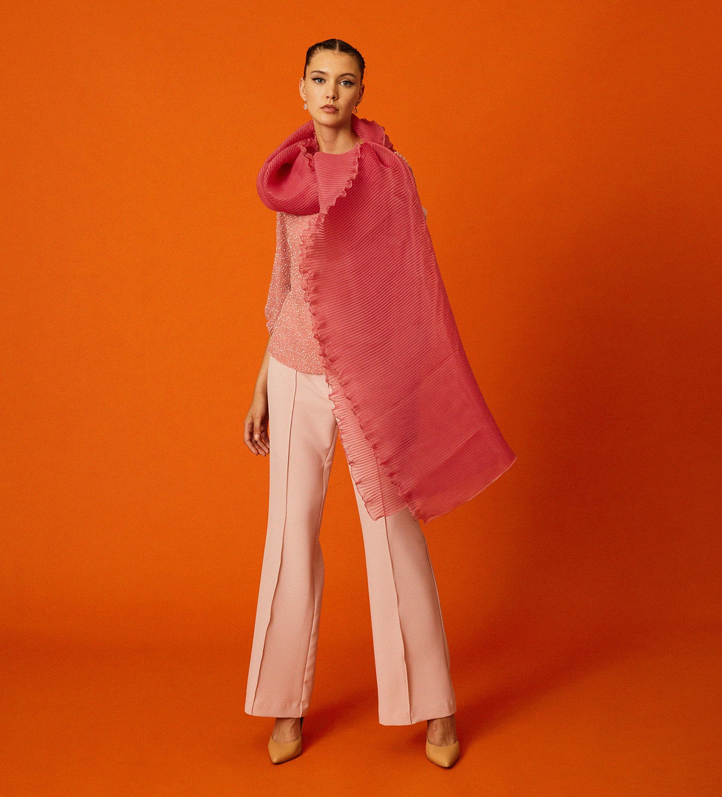 Pleated organza foulard