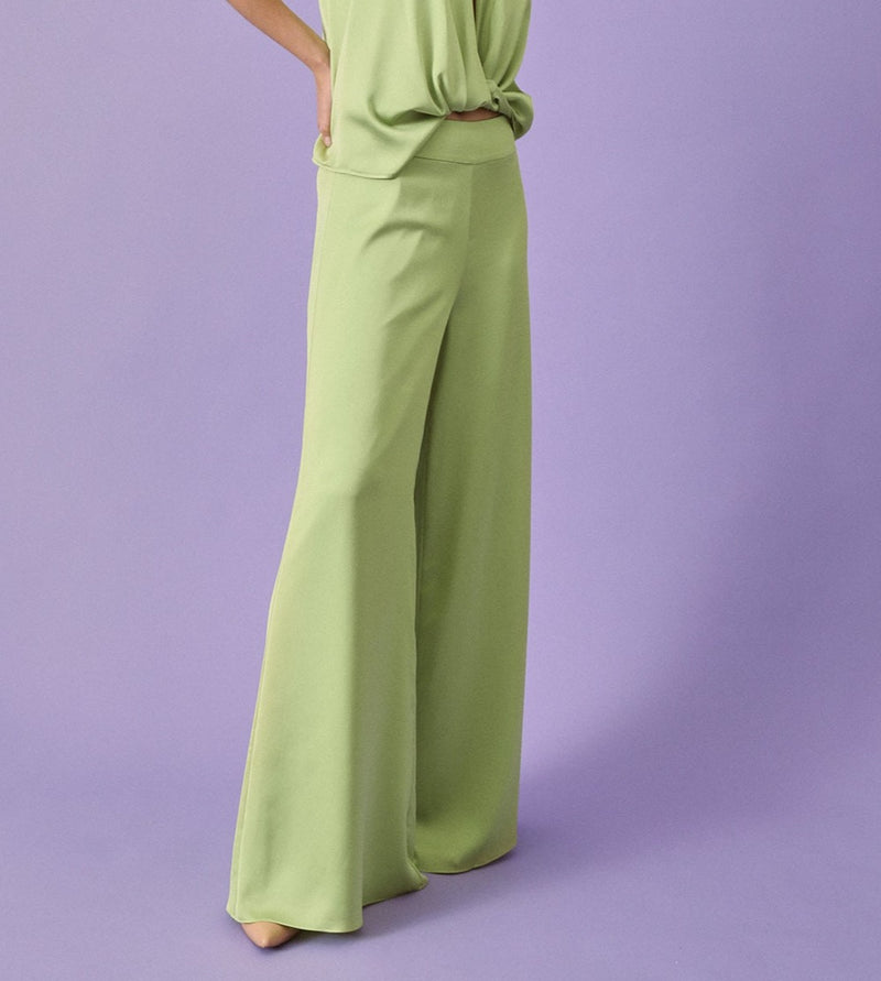wide satin trousers