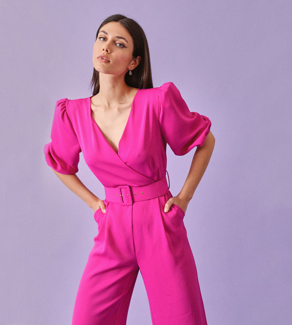 Palazzo jumpsuit with sleeves