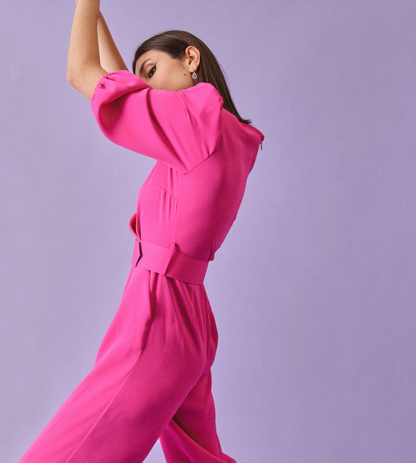 Palazzo jumpsuit with sleeves