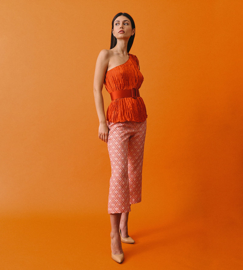 Flared cropped trousers